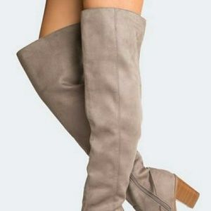 New taupe over knee boots 8.5